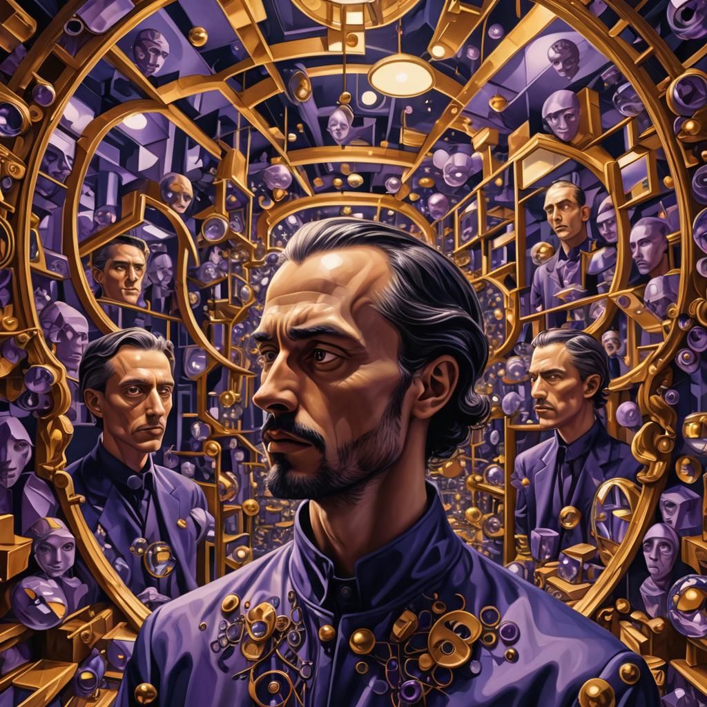 Introspective Reflections: A Surreal Digital Art Concept