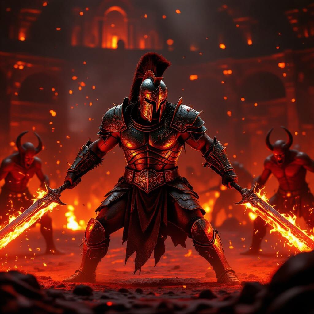 Infernal Gladiator Battles in Lava Arena