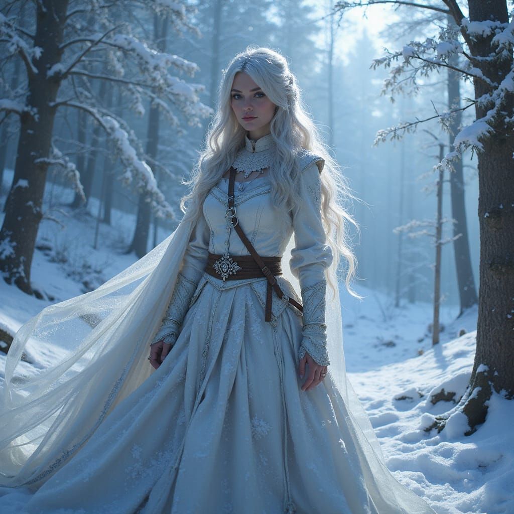 Warrior Snow Queen: Detailed Matte Painting