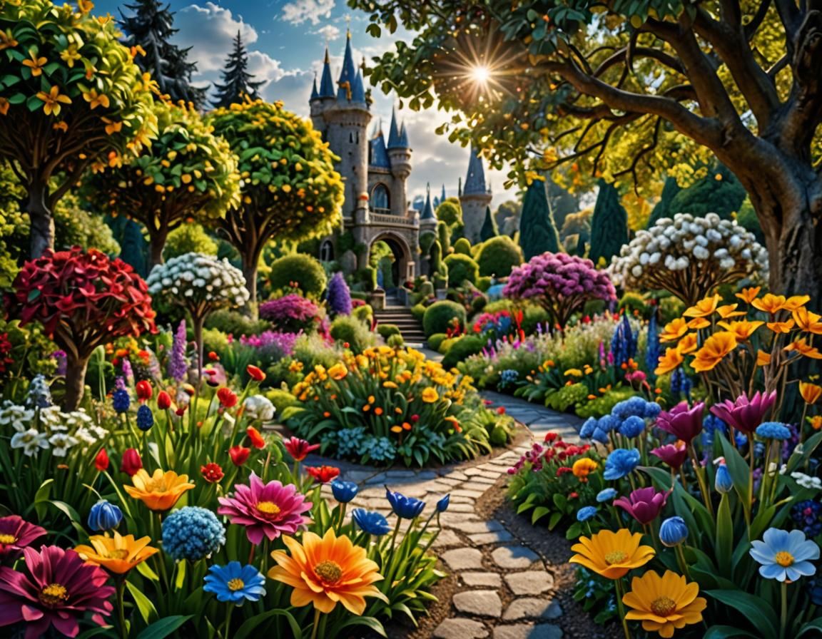 Gemstone Garden: A Magical, Vividly Colored Landscape