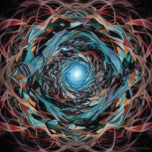 Surreal Newspaper Vortex: A Dreamlike Psychedelic Close-Up