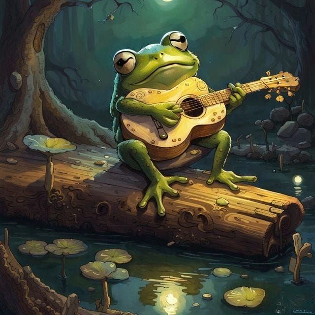 Swamp Musician: AI-Generated Digital Art