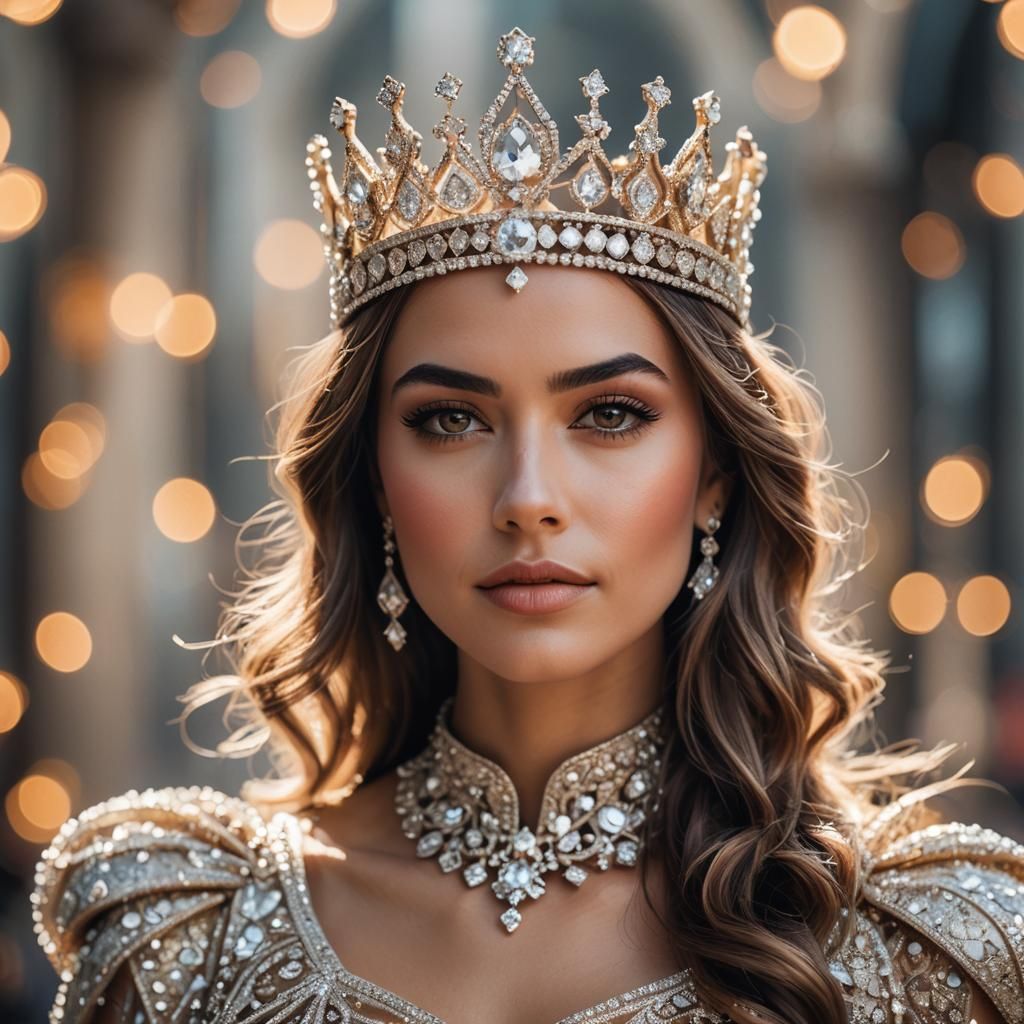 Regal Girl Wearing Diamond Crown: Professional Photography