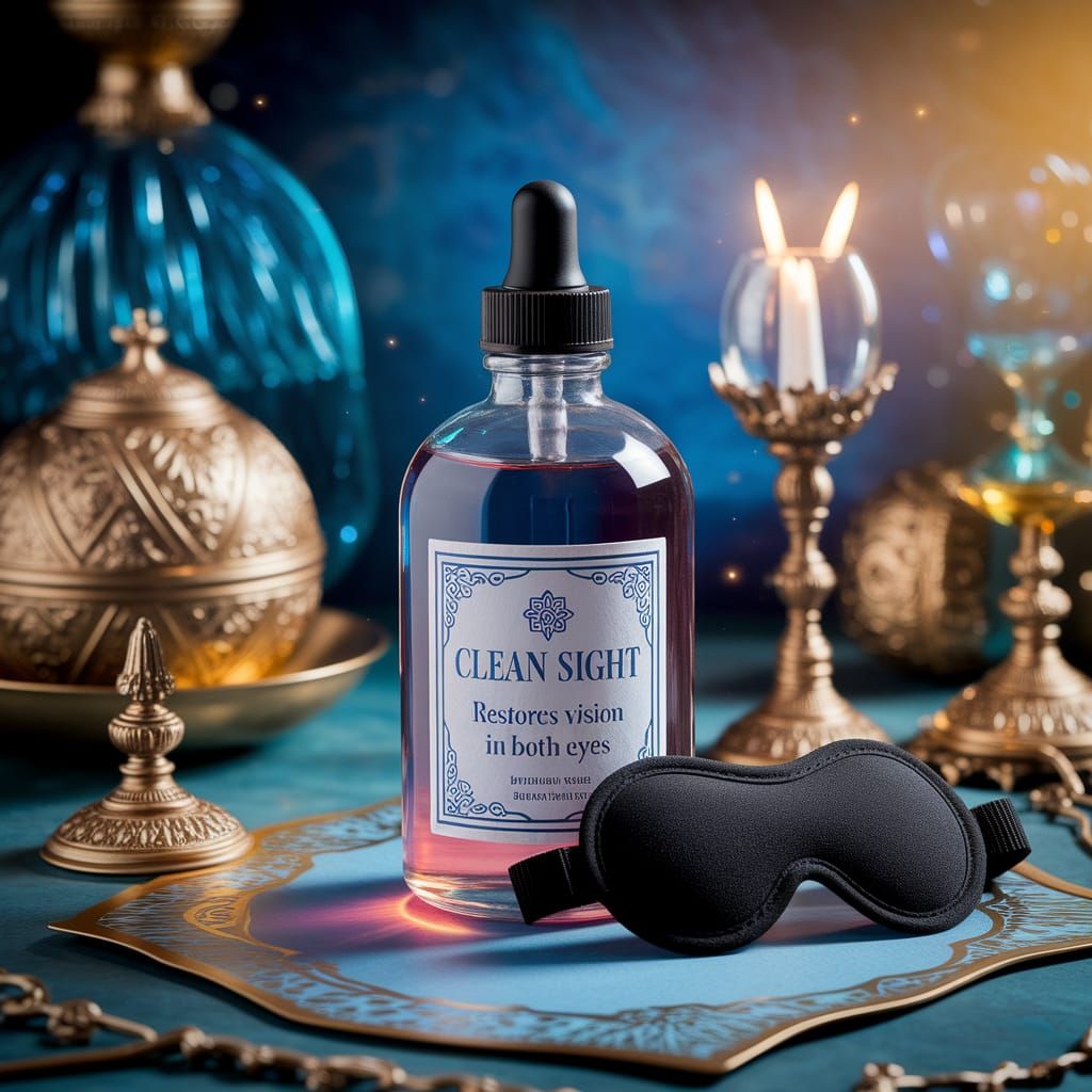 Ethereal Potion of Clean Sight in a Golden Glow