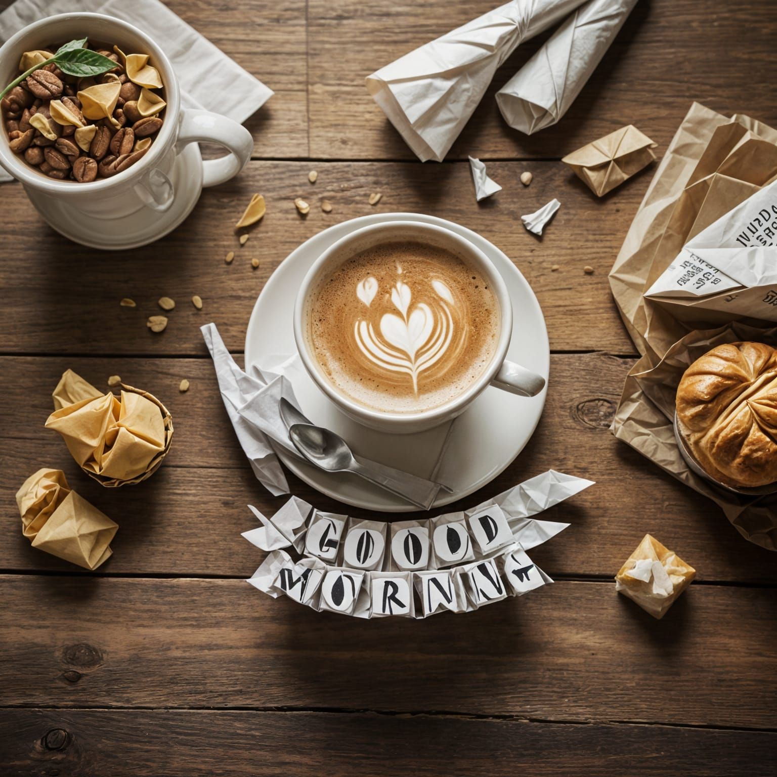 Morning Coffee and Breakfast Scene in Soft Focus