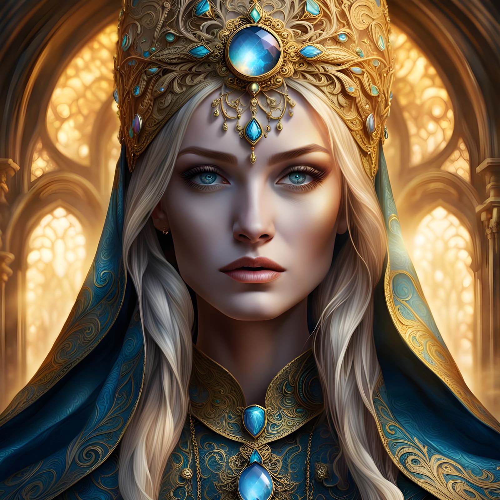 Stunning Blue-Eyed Blonde in 8K Concept Art Portraiture