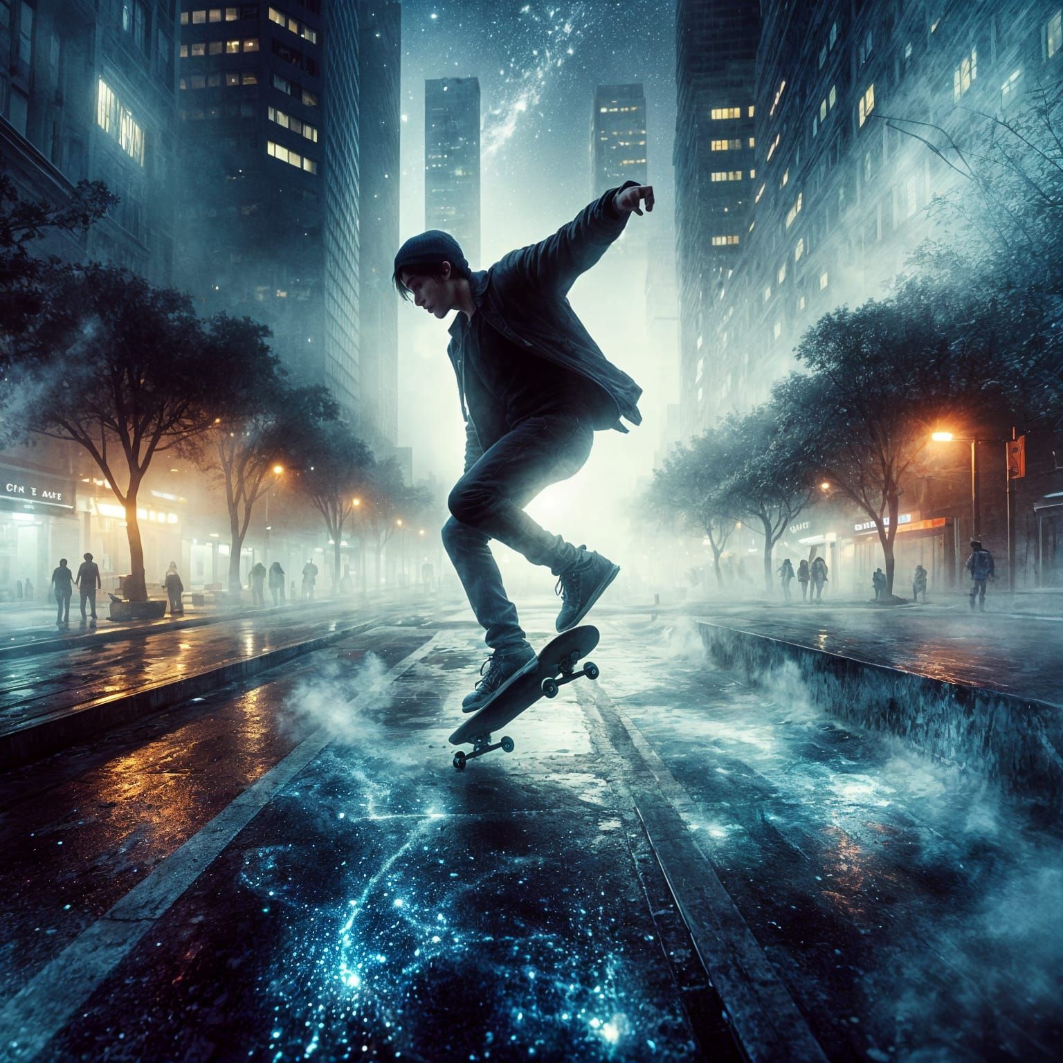 Nocturnal Skateboarding