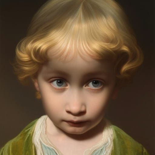 Frightened Boy Portrait in Detailed 3D Rendering