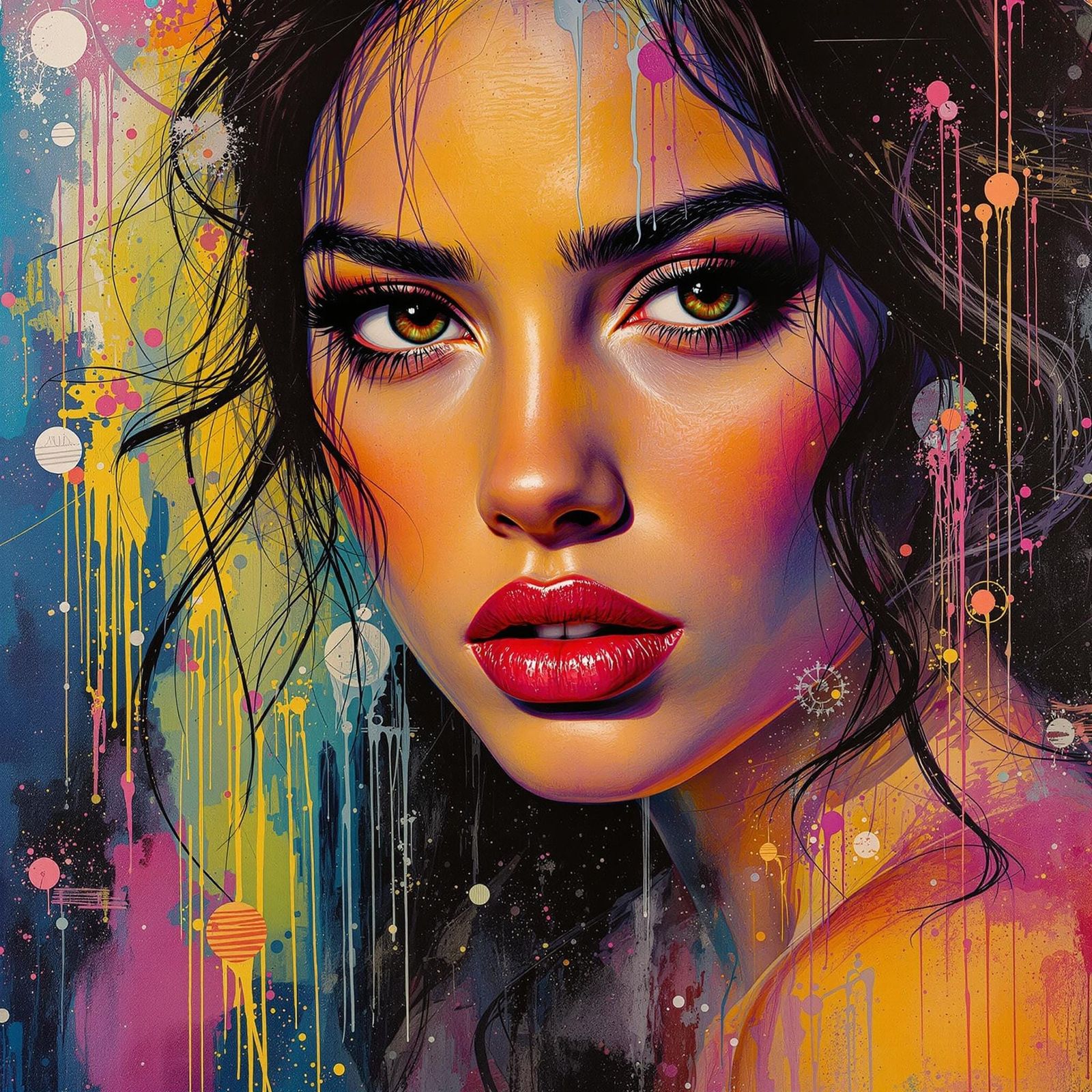 Confident Emilia Perez in a Fantastical Movie Poster Scene