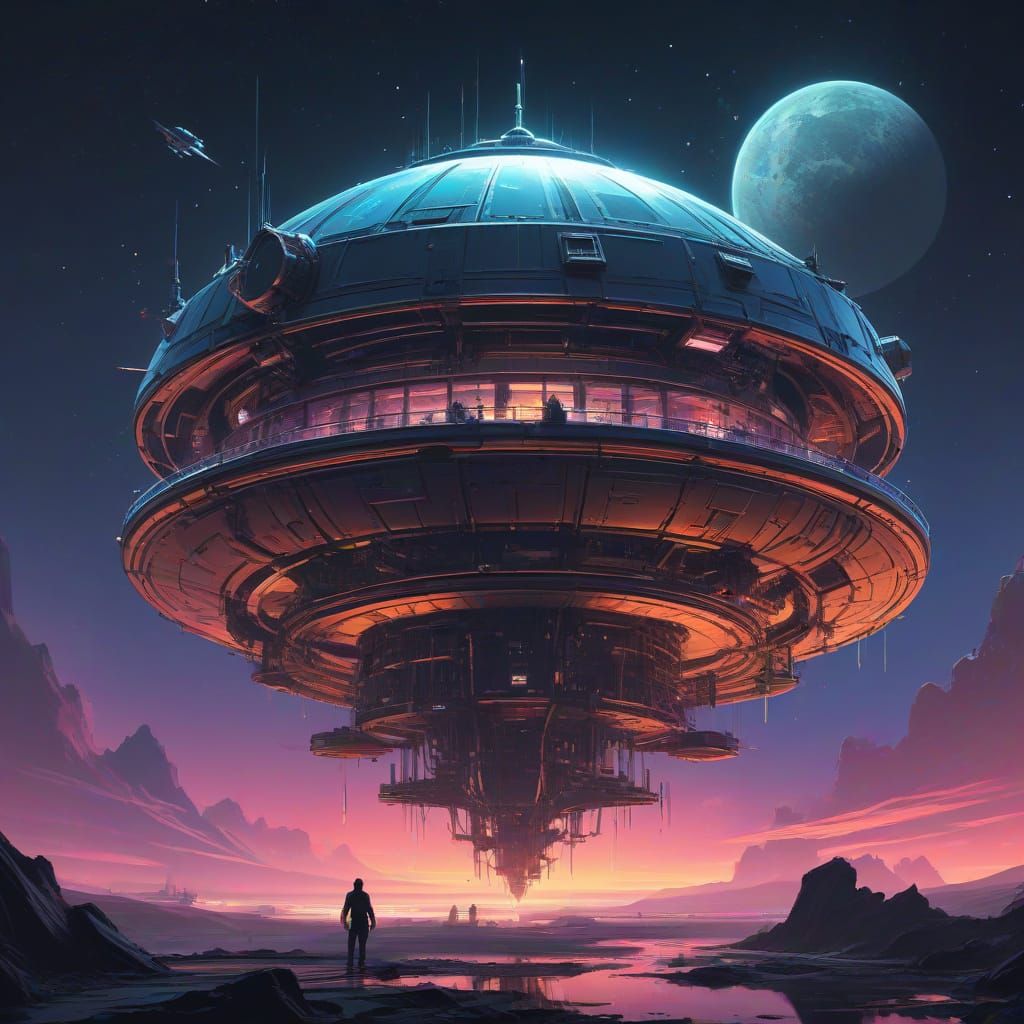 Clockwork Space Leviathan With Nebula Pods