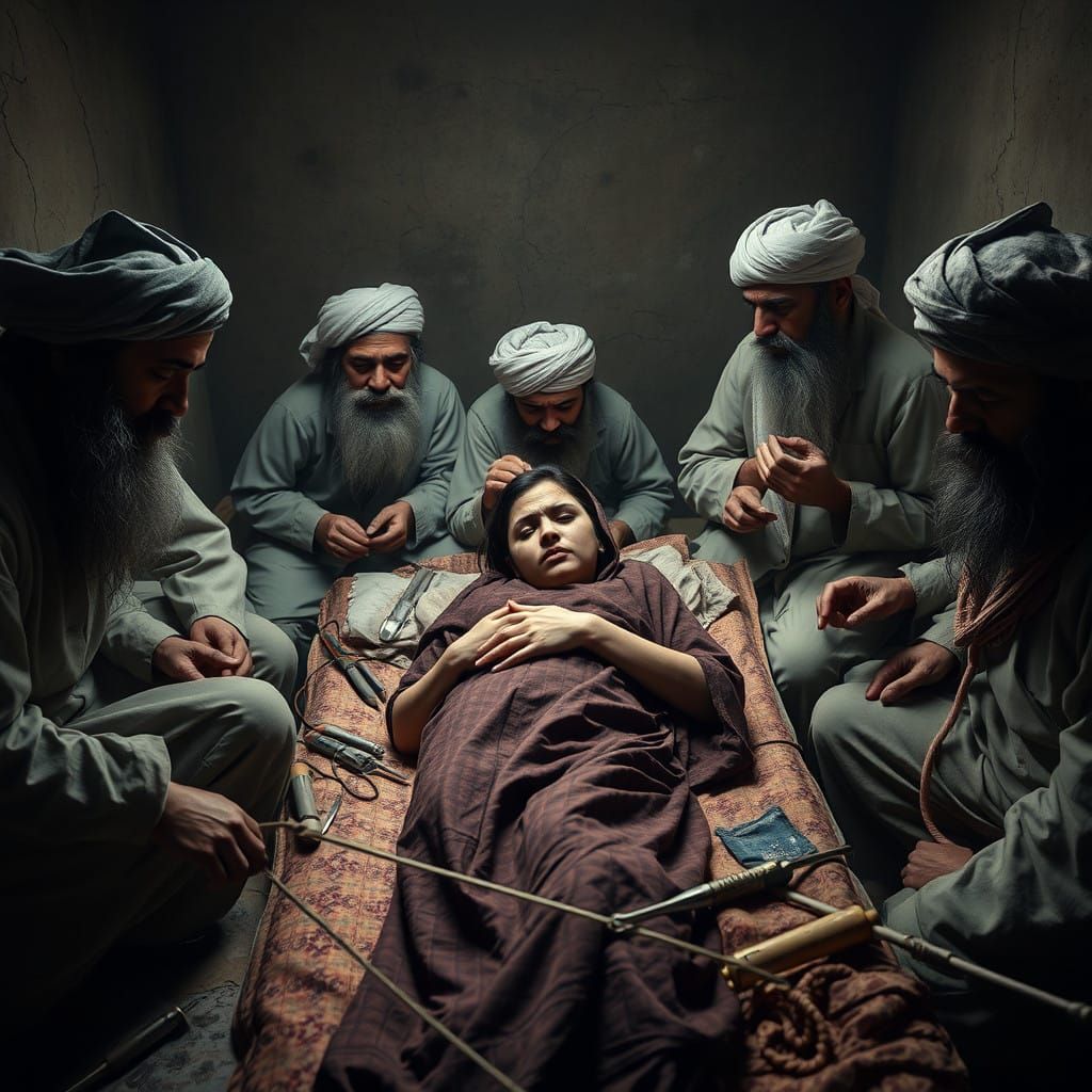 Woman in Labor in a Rural Afghan Setting
