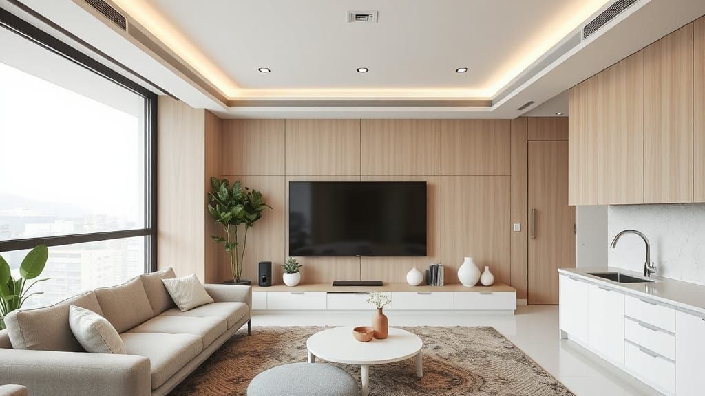 Frutiger Technozen Interior Design with Soft Lighting