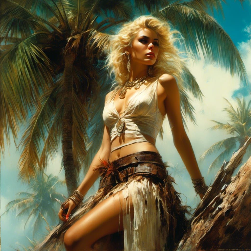 Caribbean Beauty Portrait in Fantasy Art Style