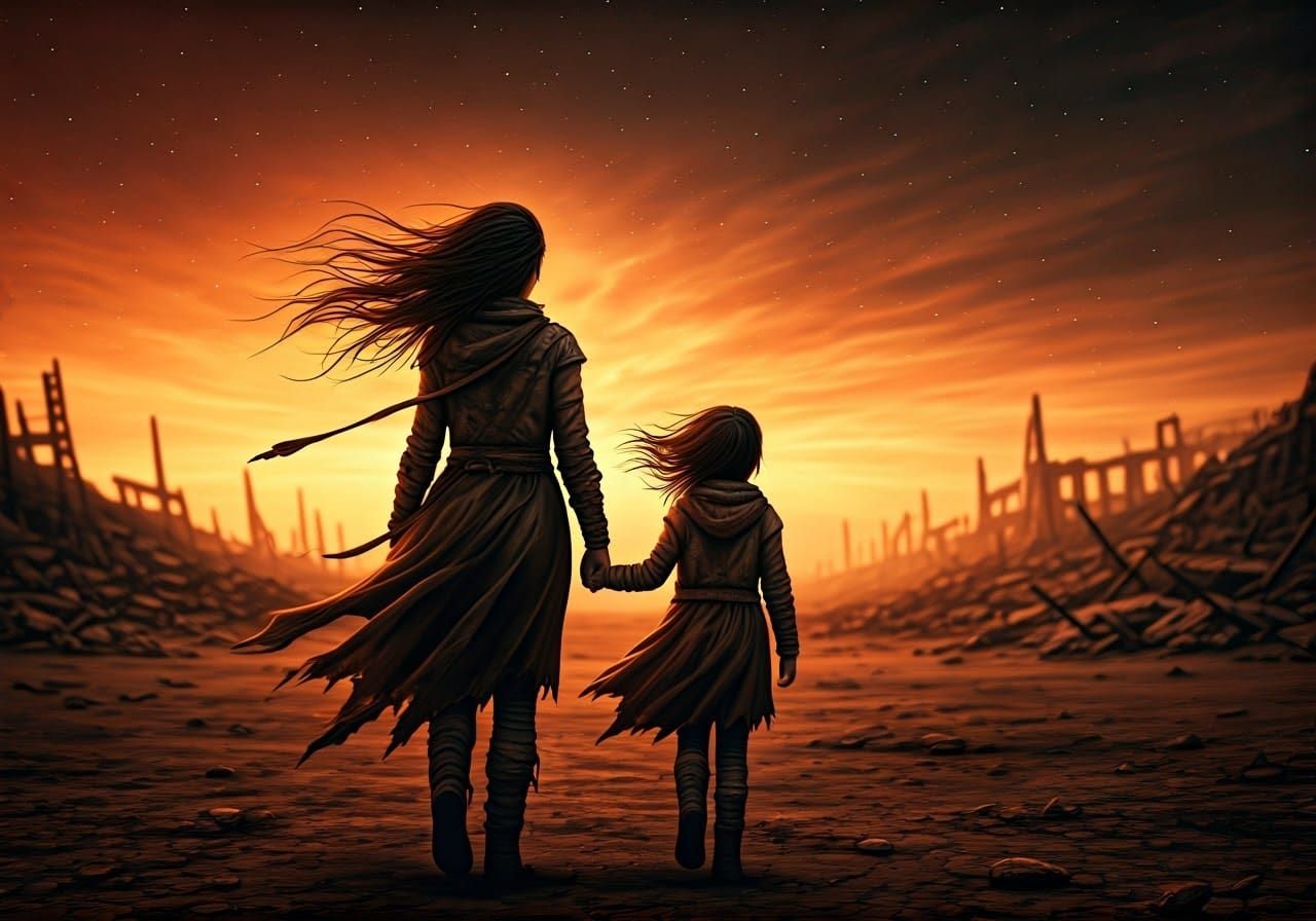 Hope Amidst Ruin in a Desolate Wasteland