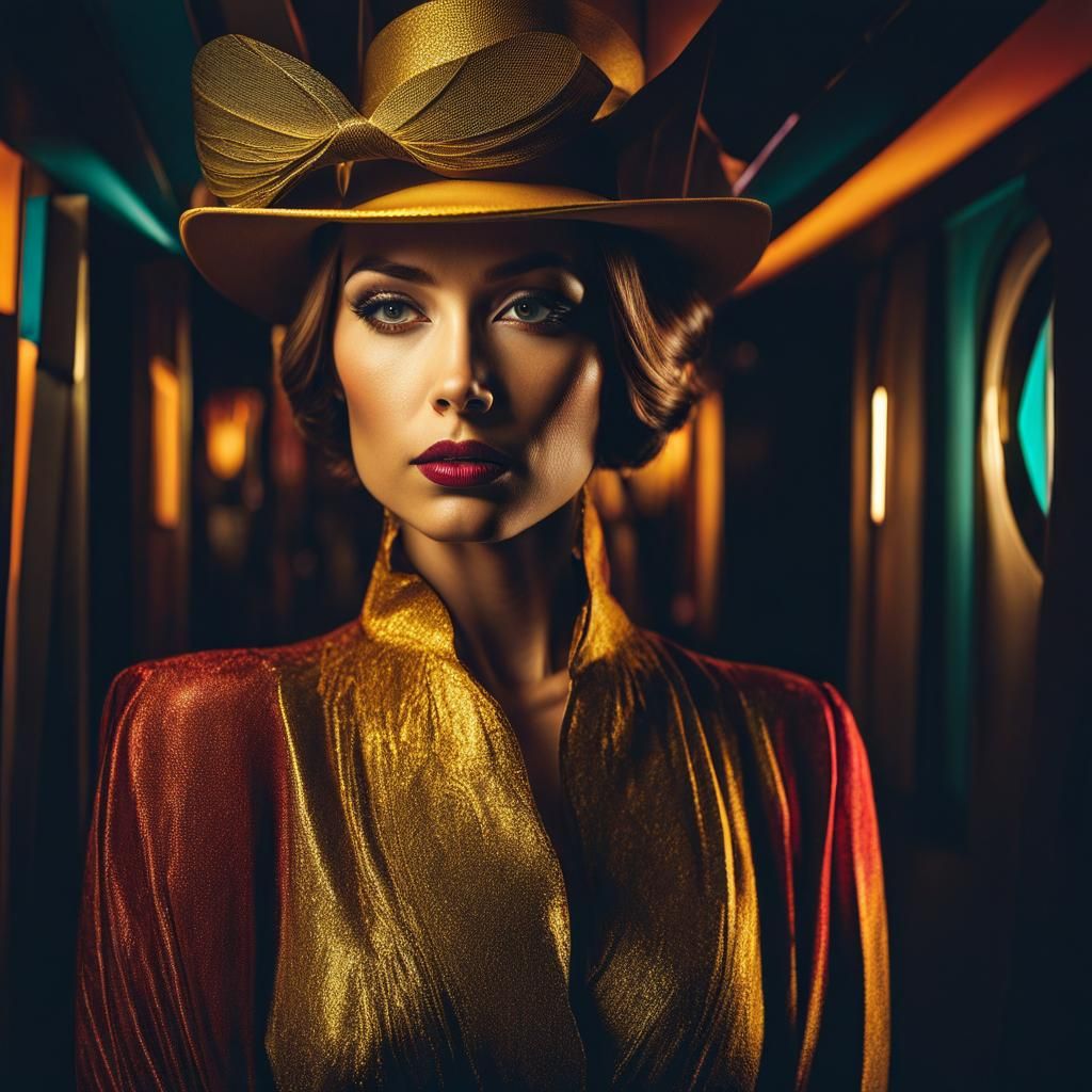Glamorous Woman Portrait in Surreal CGI Style