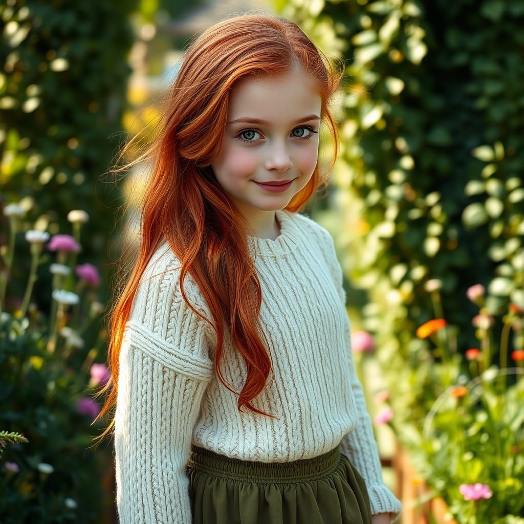 Surreal Irish Goddess in Whimsical Garden Landscape