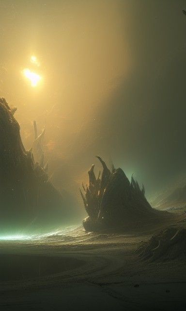 Space Creature Concept Art in Hyperrealism Style