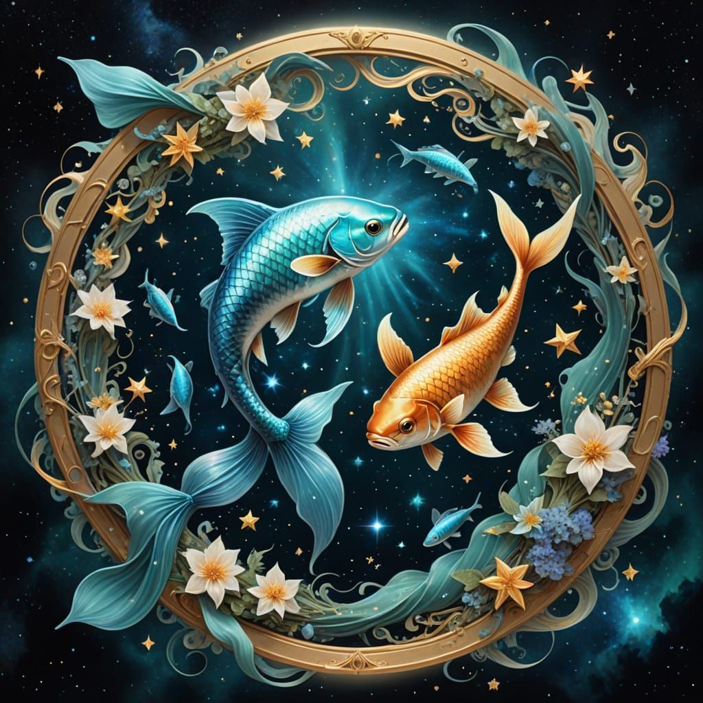 Divine Fish of Pisces in Celestial Harmony