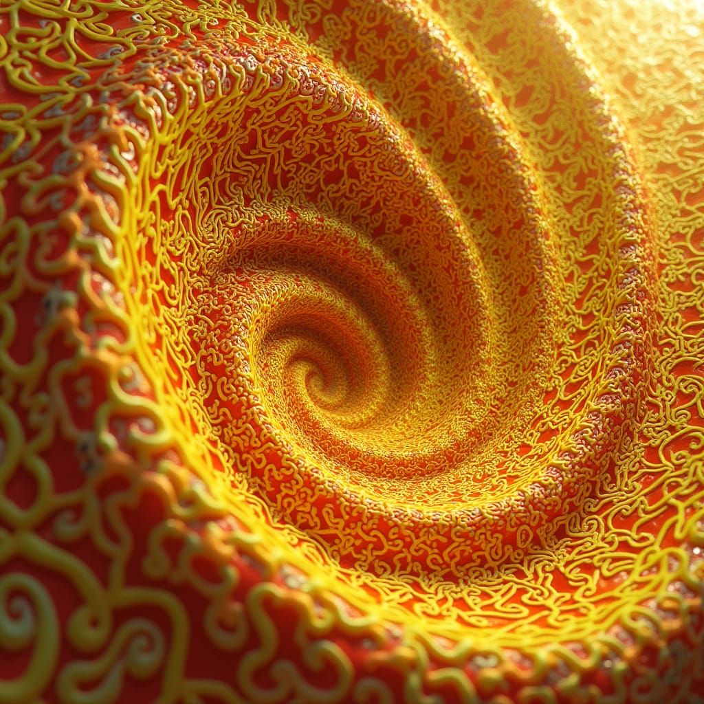 Mesmerizing Fractal Patterns in Yellows and Oranges