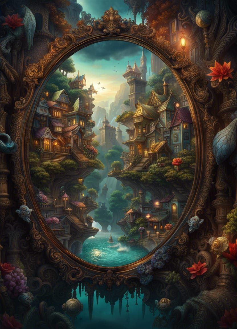 Fantastical Mirror Scene in Deep Color