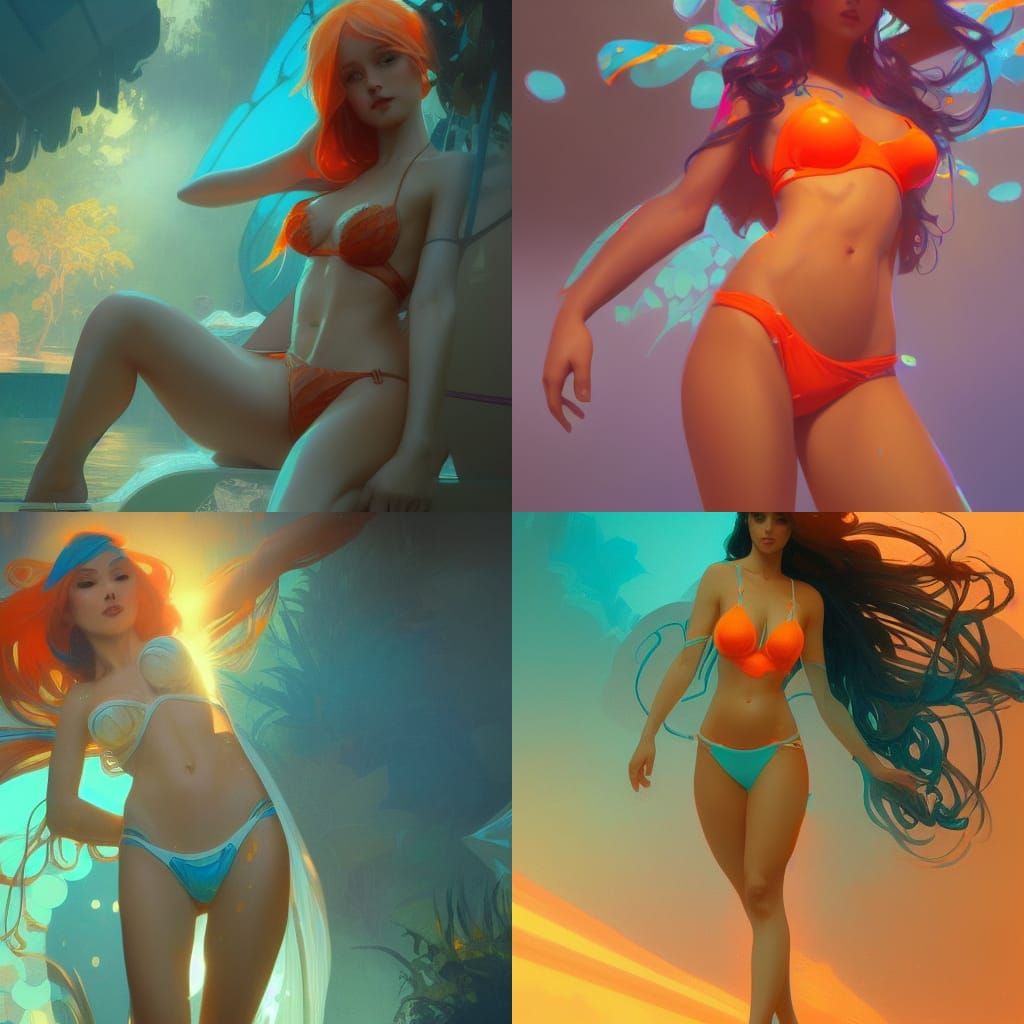 Micro Bikini Concept Art in Hyperdetailed Style