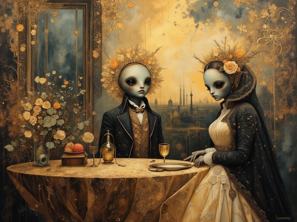 Aliens Reimagined in Classic Oil Paintings