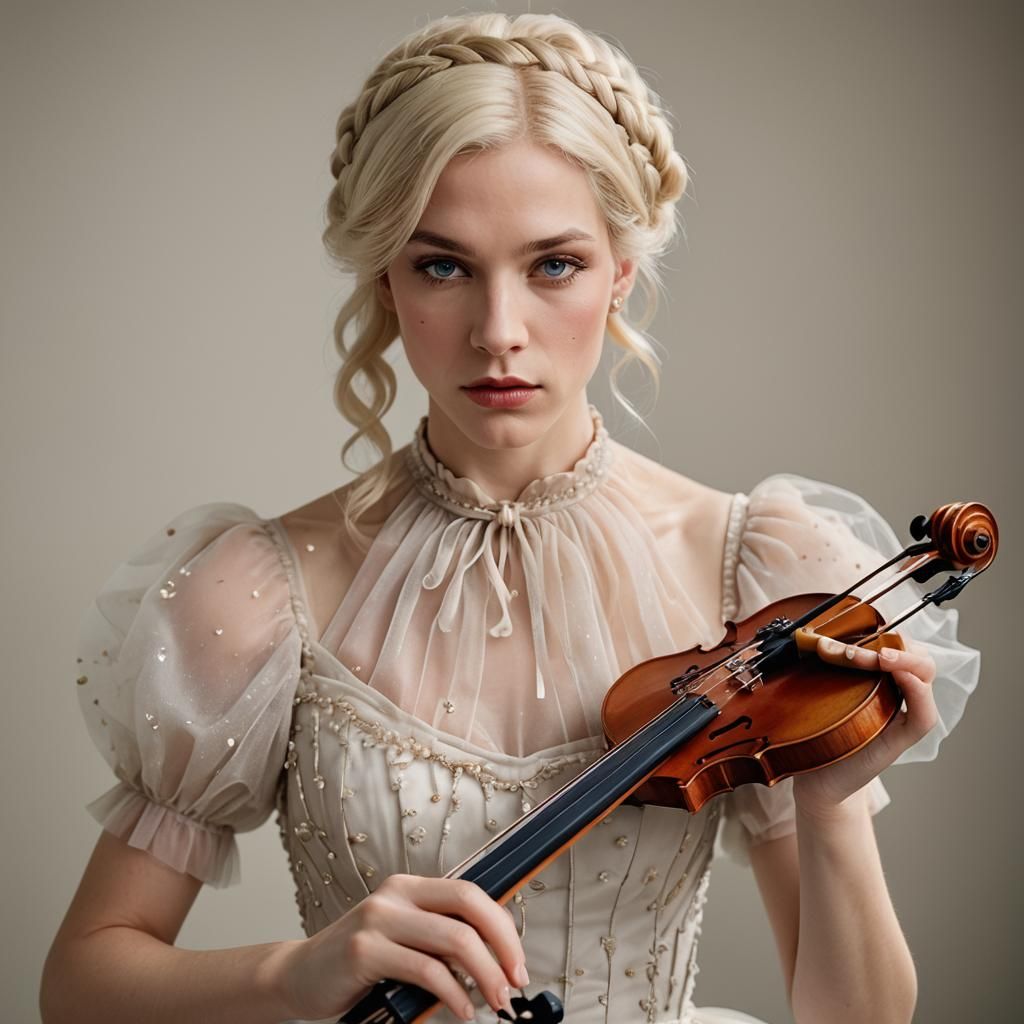 Crossdressing Violinist Portrait in Schoeller Style