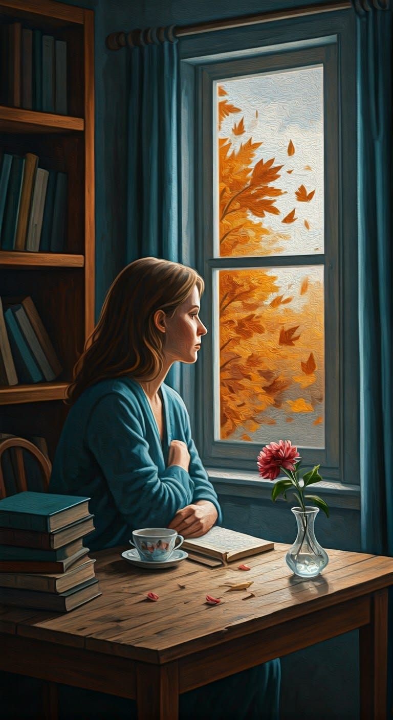 Contemplative Woman in Golden Light