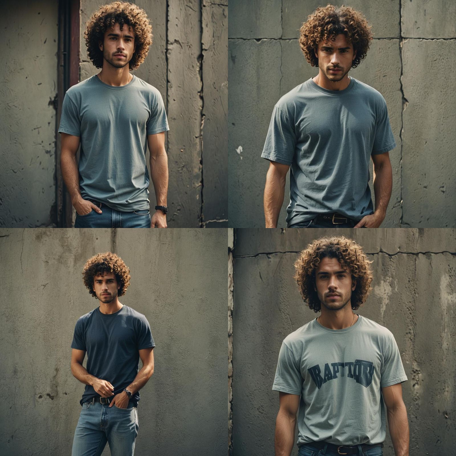 Handsome Man with Curly Hair in Cinematic Style