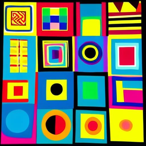 Nine squares, outlined in black.