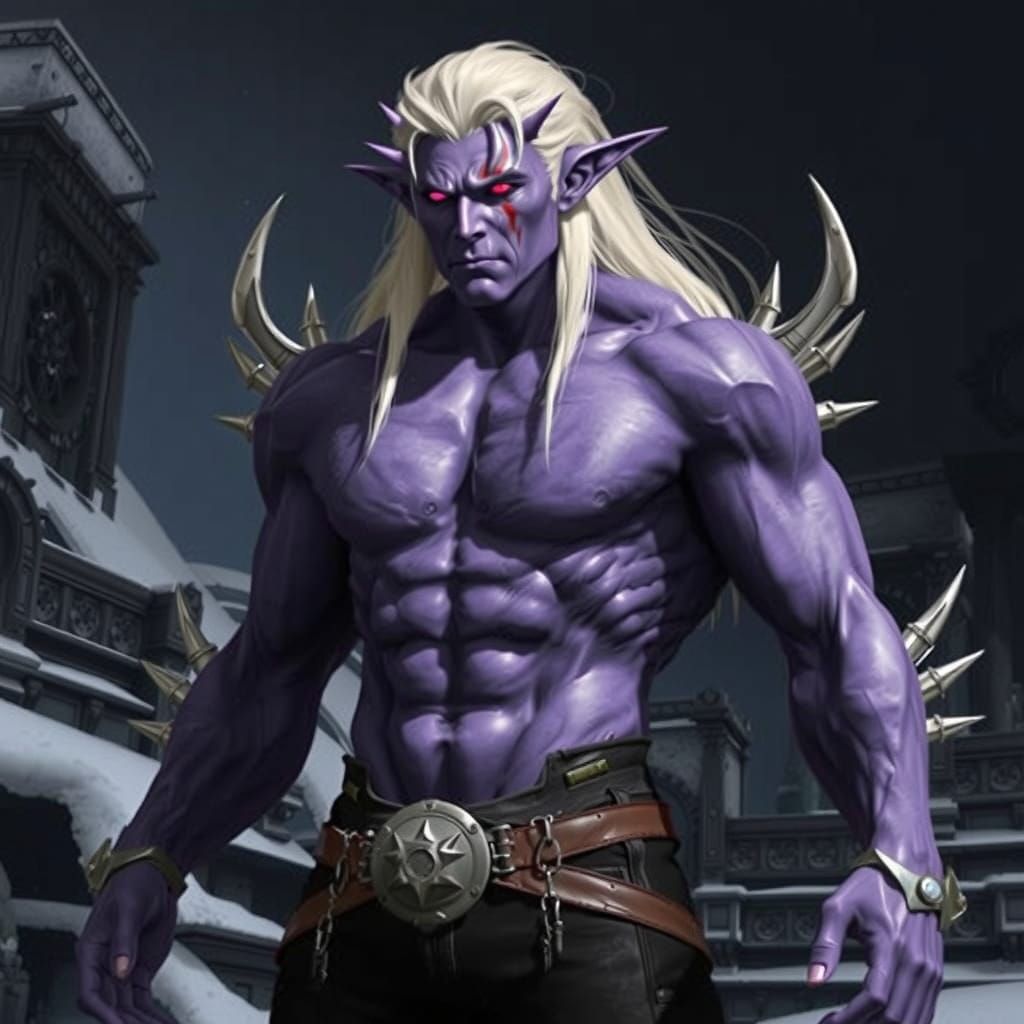 Epic Cyberpunk Warrior with Neon Red Eyes and Jagged Bone Sp...