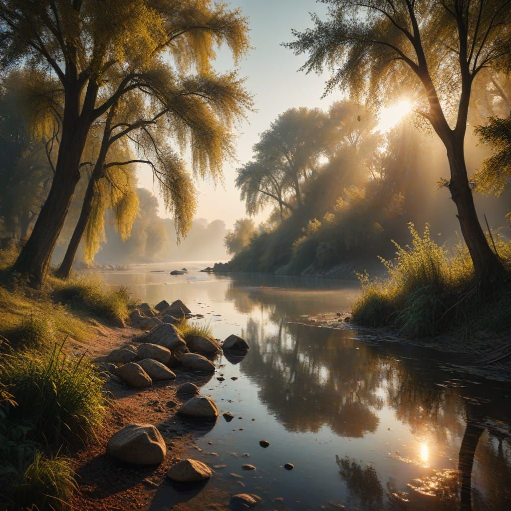 Vibrant Margaret Island Landscape in Warm Golden Hour Light