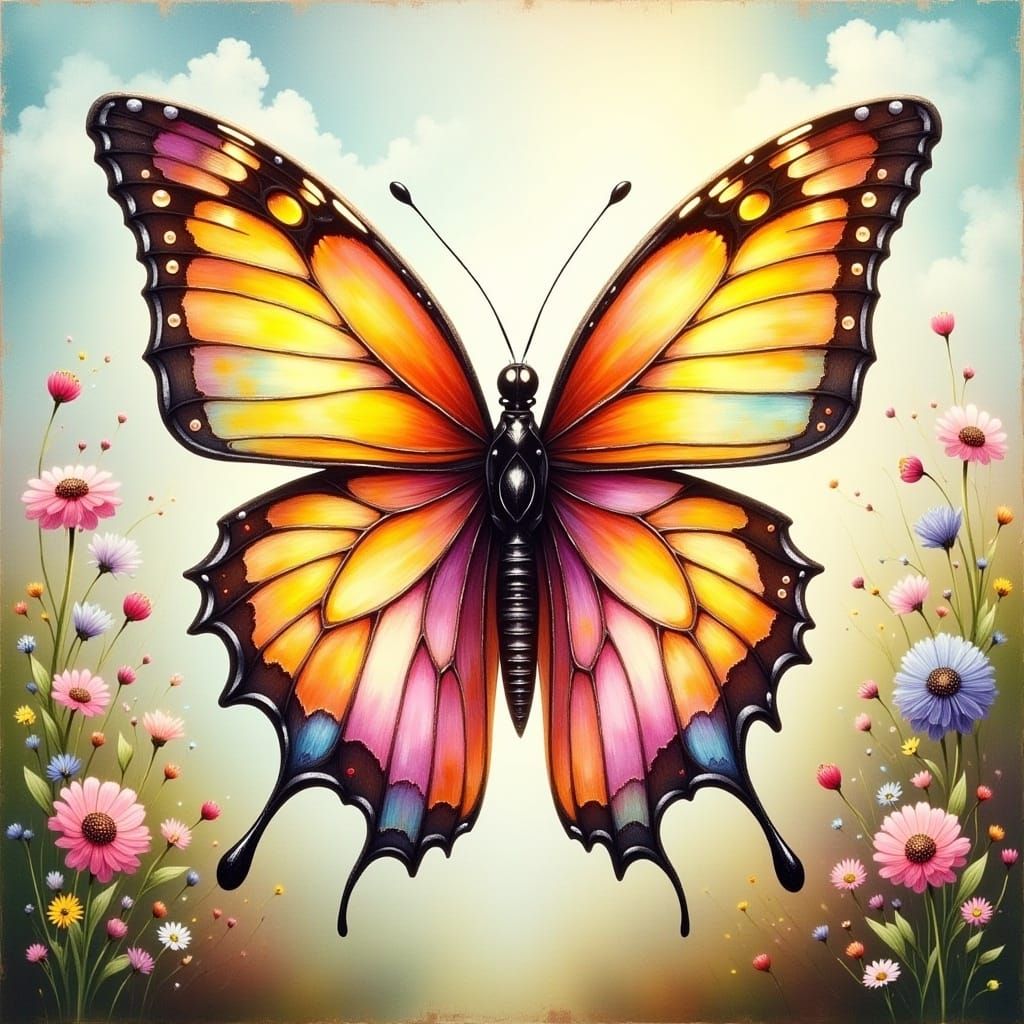 Hyperreal Princess Butterfly: Detailed AI Art