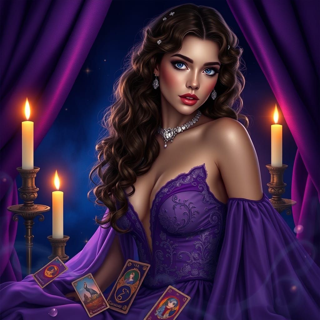 Enchanted Virgo Maiden in Midnight Blue Dreamscape