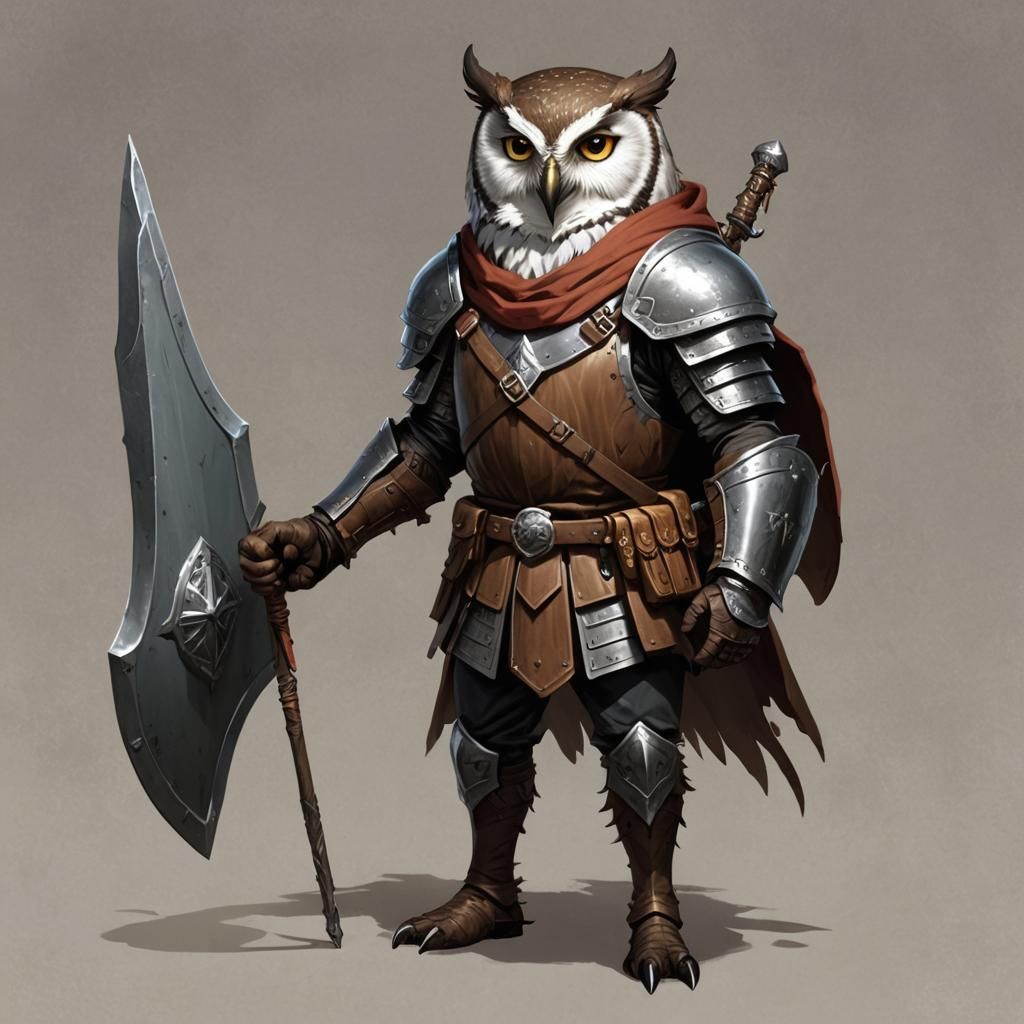 Owlin Grave Domain Cleric with Spear and Shield