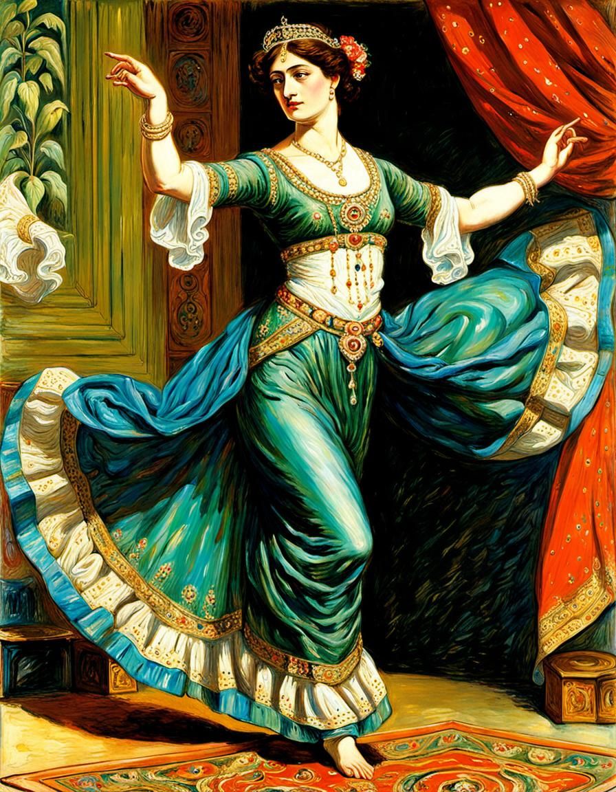 The exotic dancer Mata Hari dancing