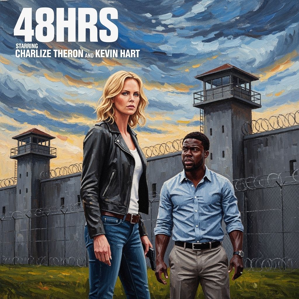 Impressionist Movie Poster: 48HRS with Theron & Hart