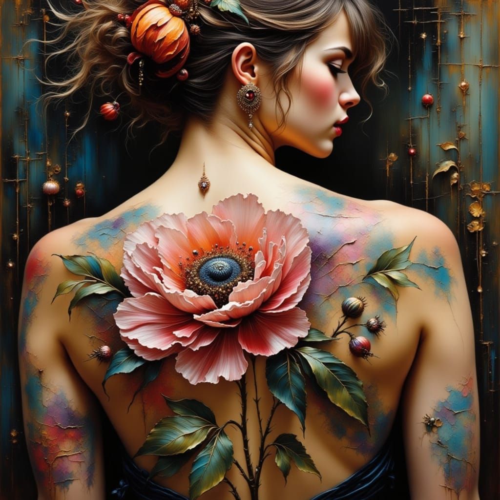 Woman with Floral Tattoo, Wonder Nature Style
