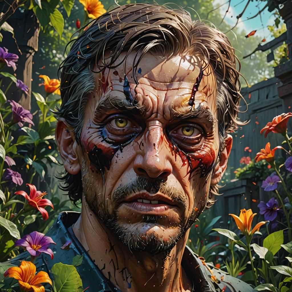 Hyperrealistic Garden of Evil Splash Art