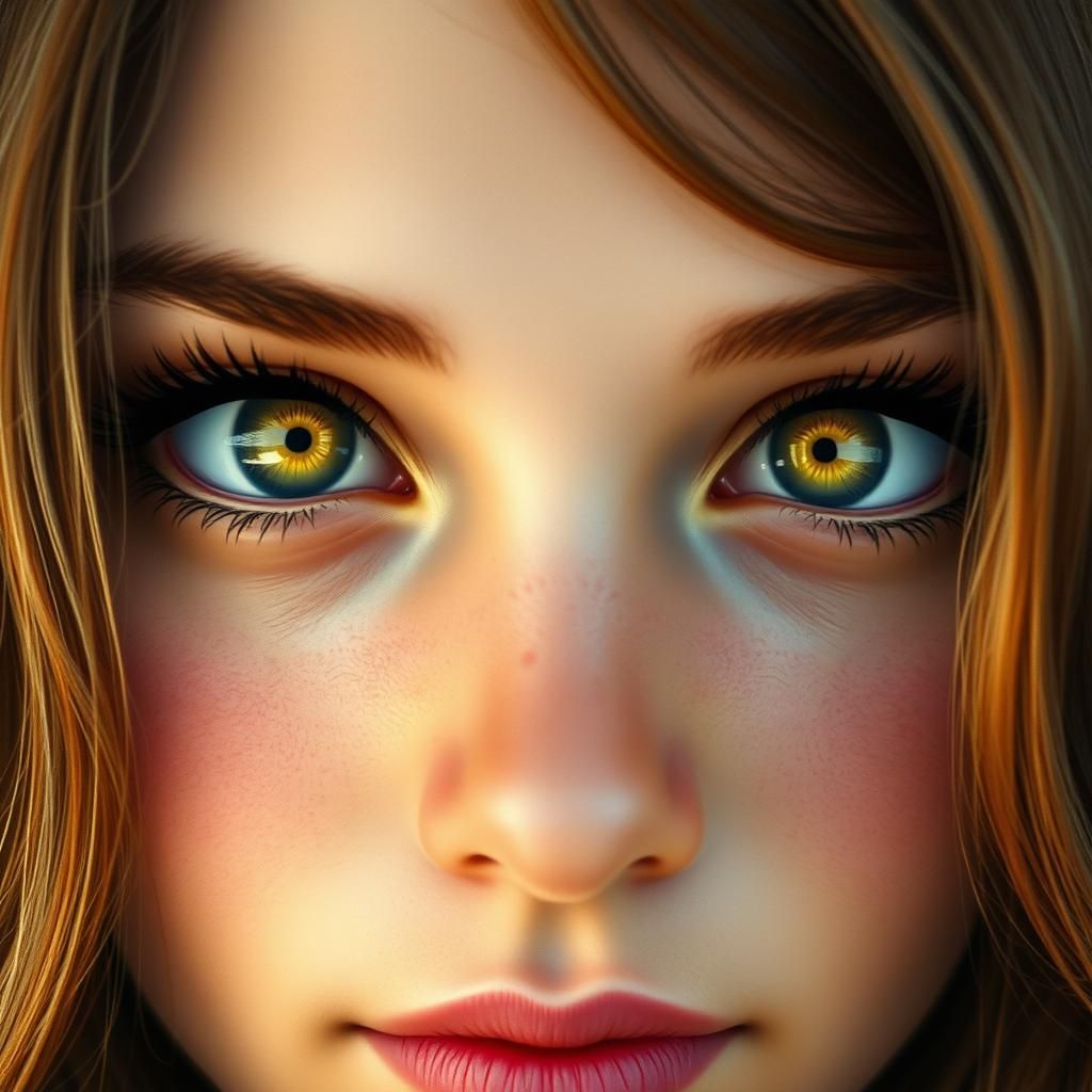 Luminous Eyes Gaze in Pre-Raphaelite Style