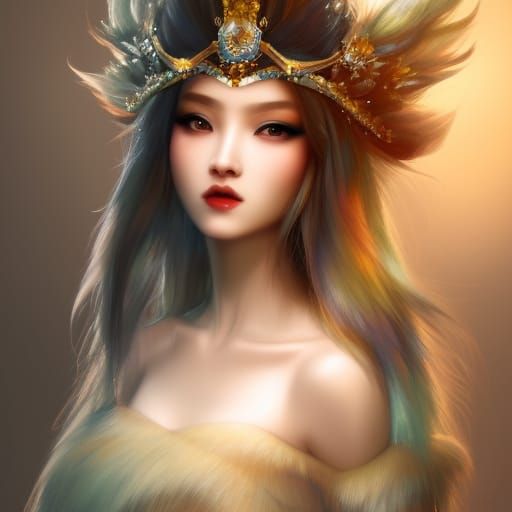 Icy Asian Queen in Volumetric Lighting