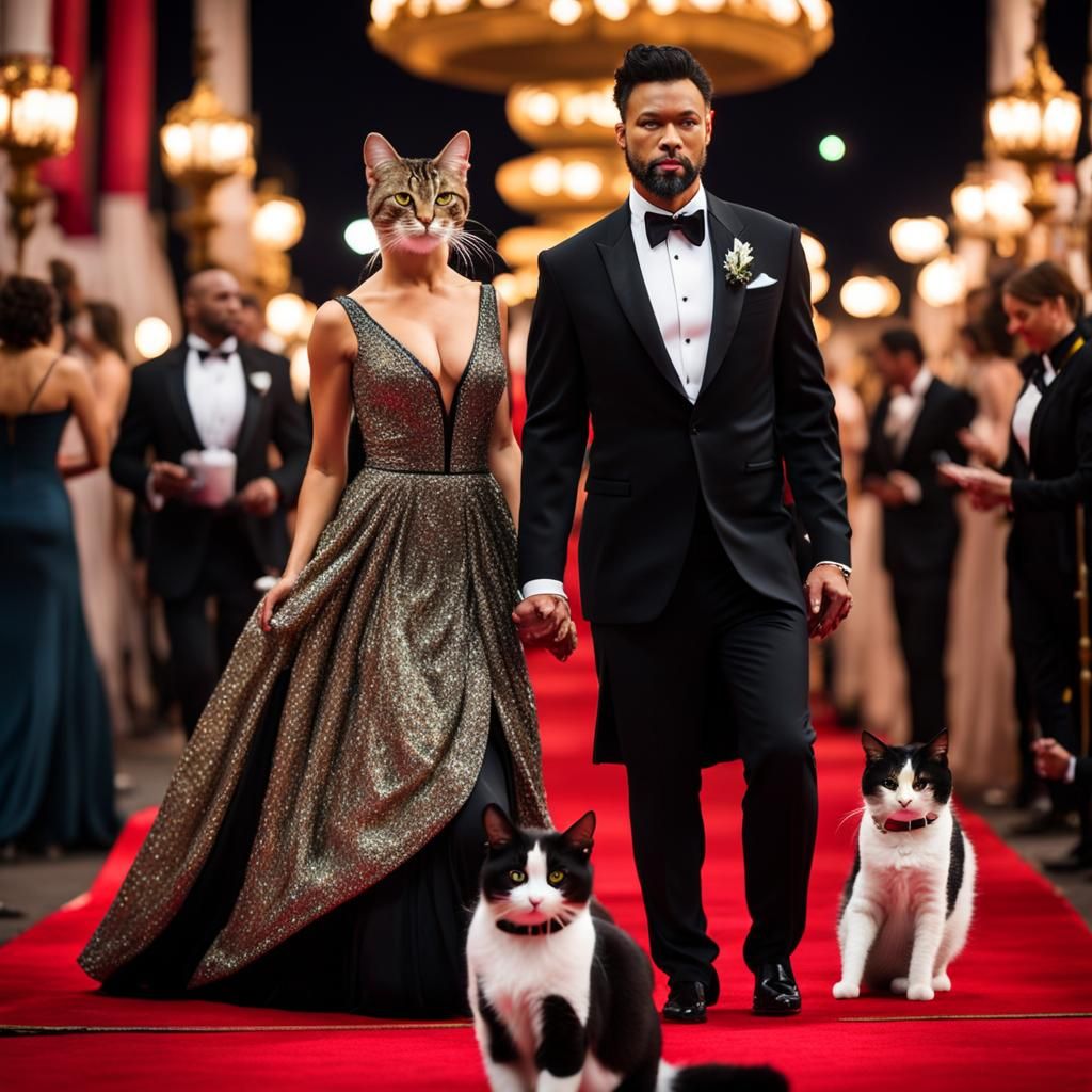 Cats on the Red Carpet in Evening Wear