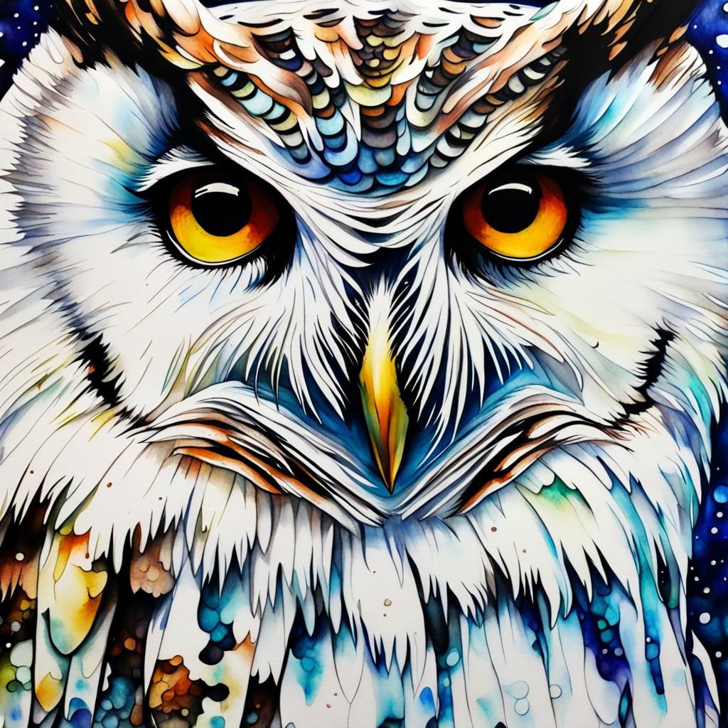 White owl close up