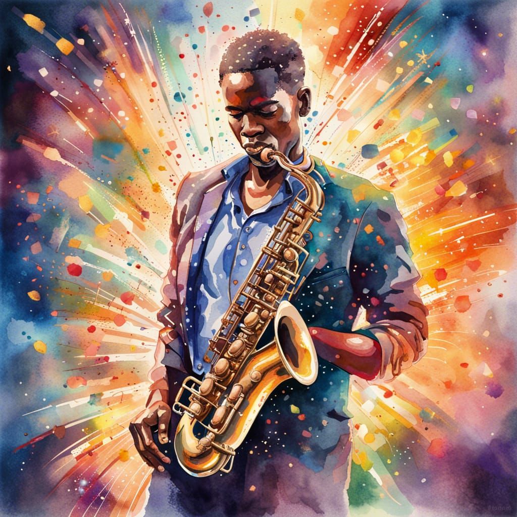 Funky saxophone player