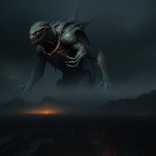 Rainy Rooftop View: Cinematic Digital Art