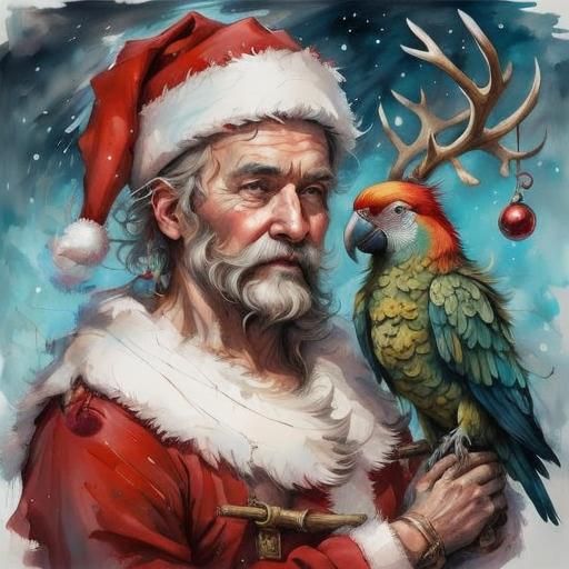 Pirate Santa on Christmas Ship, Detailed Rendering