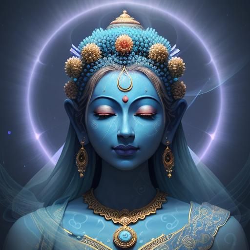 Mystical Monk: Vishuddha Chakra in Vibrant Digital Art