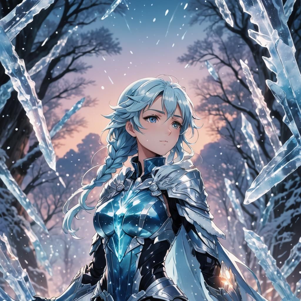 Anime Art of Geada with Ice Crystals