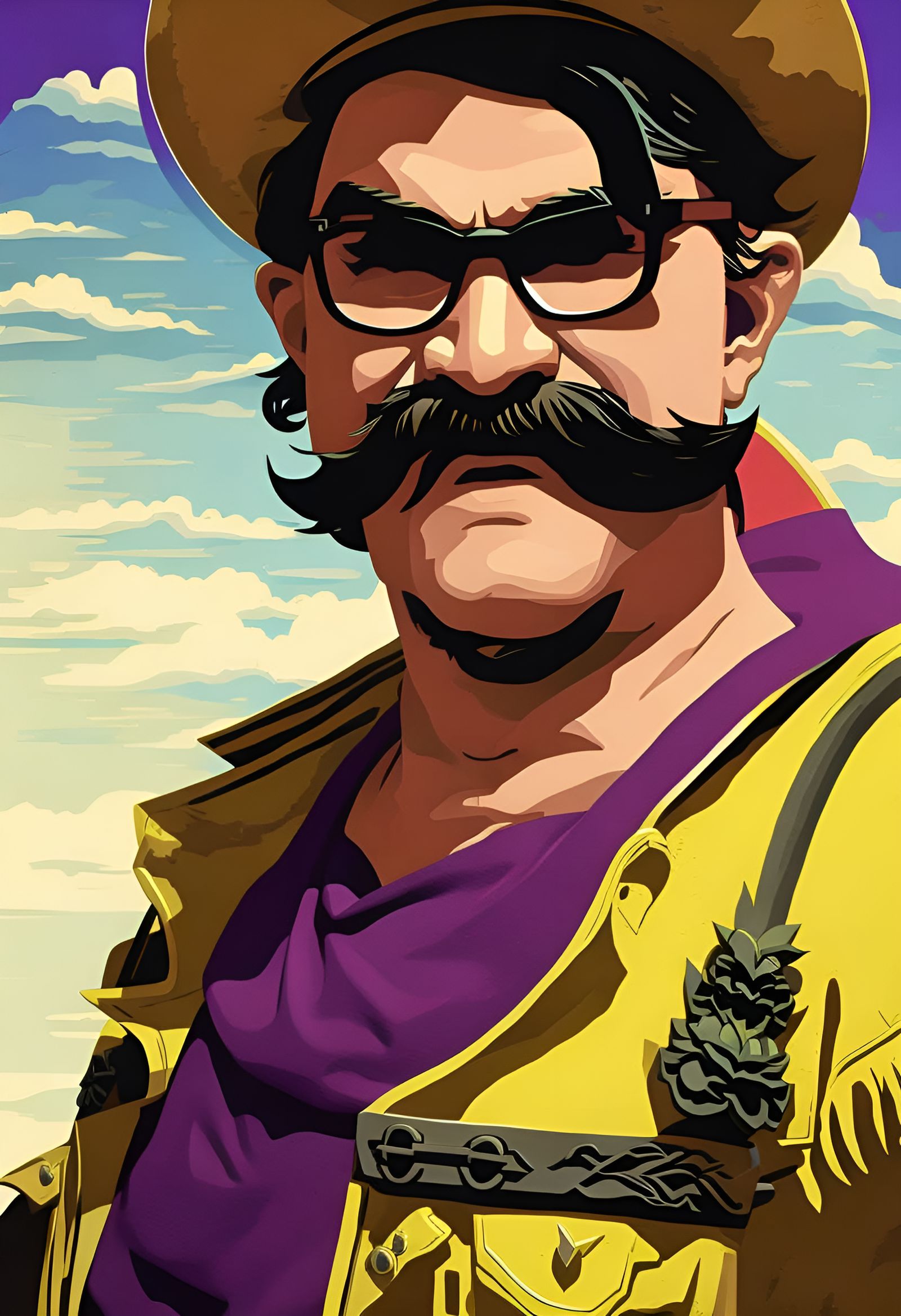 Punk Rock Wario on the Beach: Maximalist Photoillustration