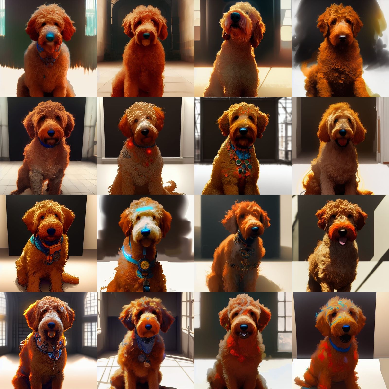 Hyperdetailed Golden Doodle Concept Art